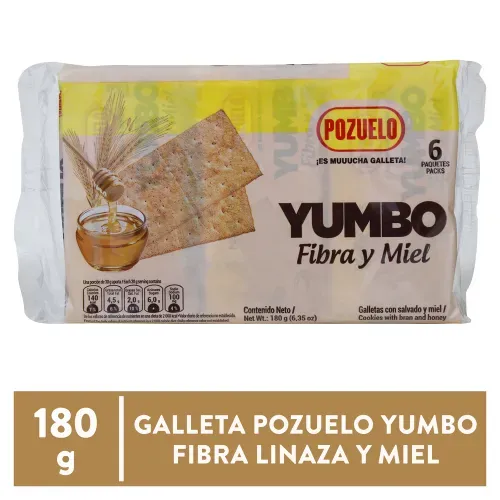 Galleta Pozuelo Yumbo Fibra y Miel - 180 g