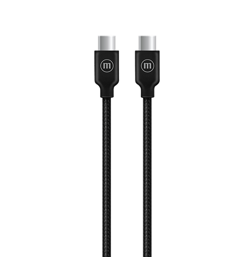 Cable Maxell BRACB-2M trenzado de 2 m USB-C A USB-C color negro