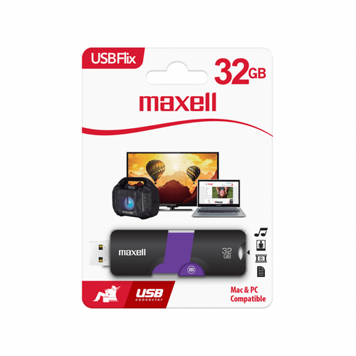 Memoria USB Flix Maxell USBF-32 de 32GB color morado