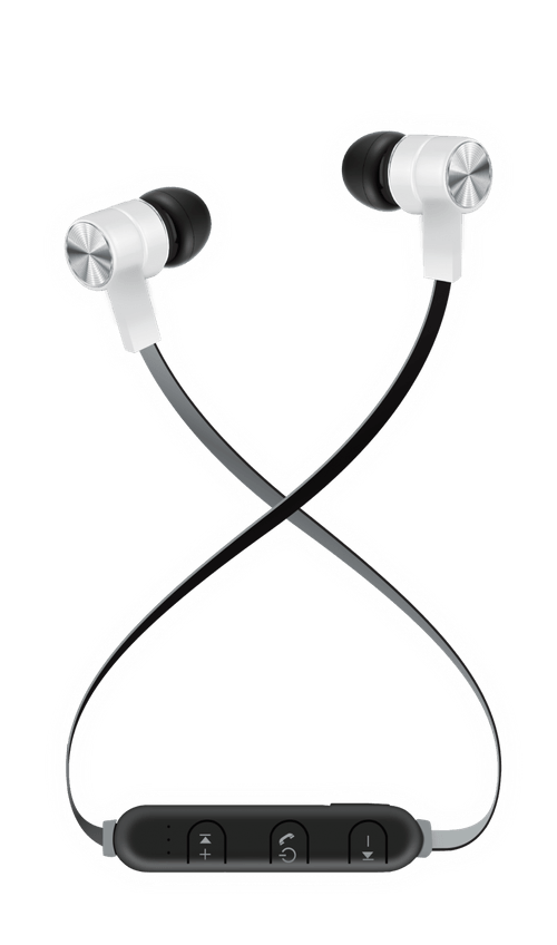 Audífonos Maxell B14-EB2 Bluetooth con micrófono y mejora de sistema de bajos color blanco