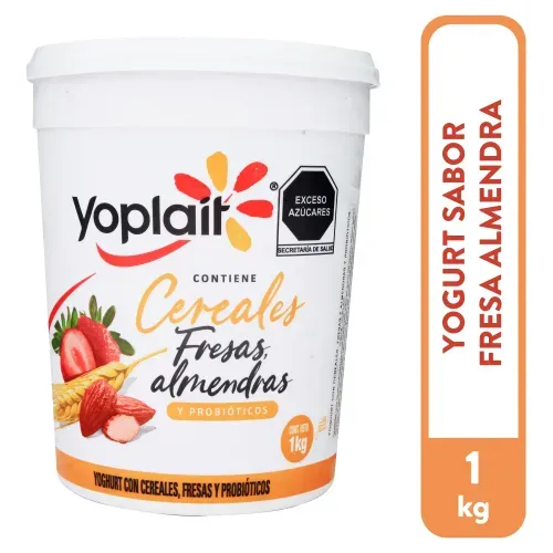 Yogurt Yoplait Batido Cereal Fresa Almendras - 1 kg