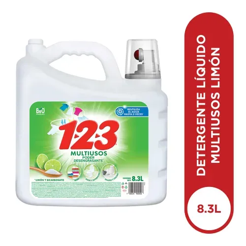 Detergente 123 líquido limón - 8.3 L