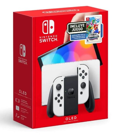 Consola Nintendo switch OLED con juego digital Super Mario Wonder