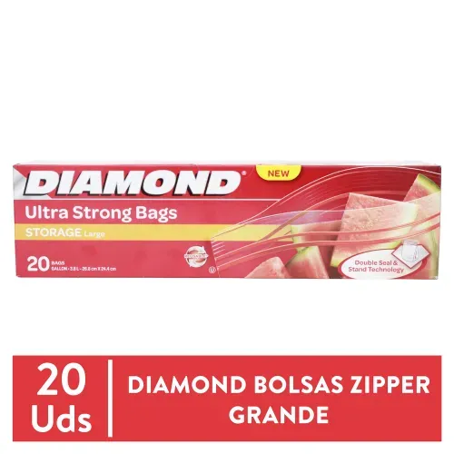 Bolsas Zipper Grande Diamond - 20 Unidades