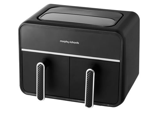 Freidora de aire Morphy Richards negra con doble cesta de 7.2 litros