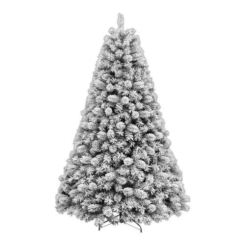 Arbol Navideño Holiday Time verde nevado 228 cm de altura (7.48 pies) con 1310 ramas mixtas N9