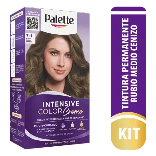 Tinte Palette cc 7-1 Rubio Medio Cenizo Kit