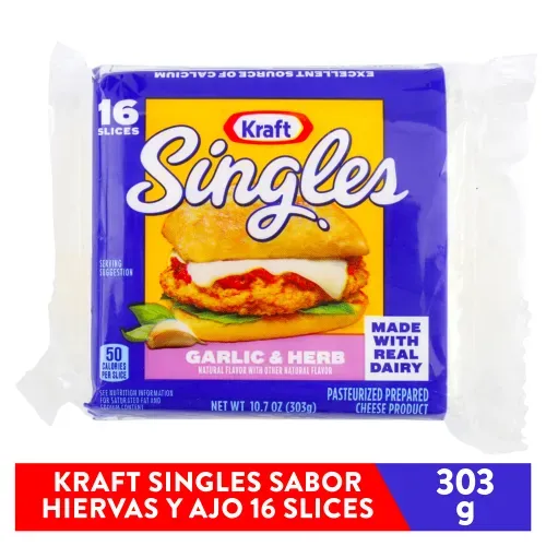 Ajo y Hierbas Kraft Rebanado 303g