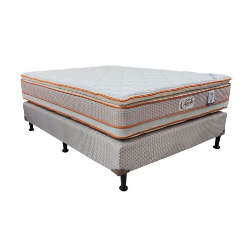 Colchón Cama Florida + base Queen premier euro pillow