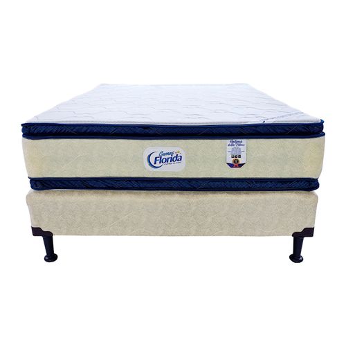 Colchón + base Cama Florida queen doble pillow