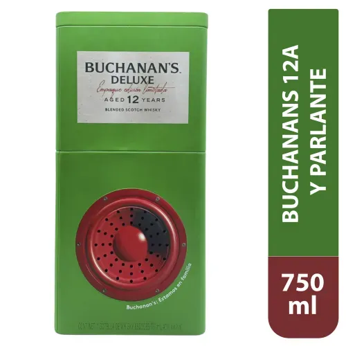 Buchanans Deluxe 12y 750ml y Bocina