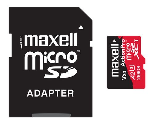 Memoria micro SD Maxell SDXC MCSD-256U3 A2 de 256GB con adaptador SD