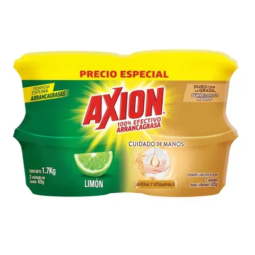 Lavaplatos Axion Limon y Avena 4 pack - 1.7 kg