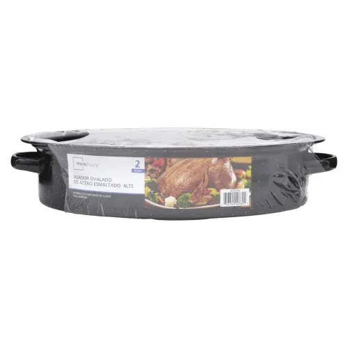 Asador Mainstays ovalado acero esmaltado 14 Pulgadas