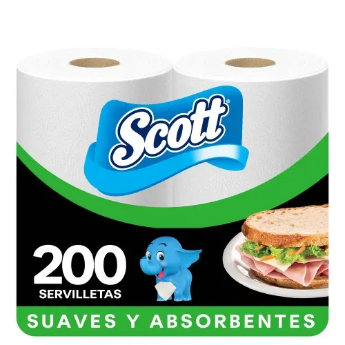 Servilletas de Papel Scott Blanca en Rollo - 200 Hojas