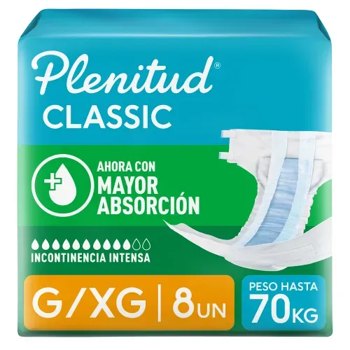 Pañales para Adulto Plenitud Classic G/XG - 8 Unidades