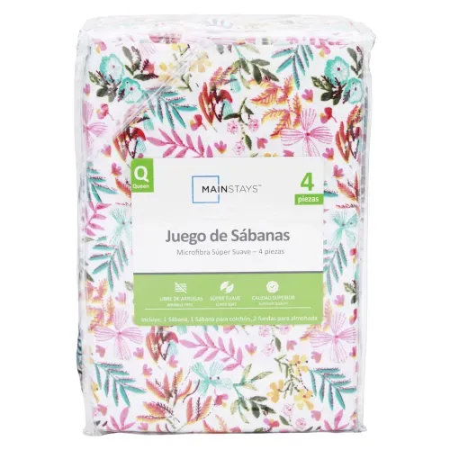 Set De Sábanas Mainstays estampado floral Queen