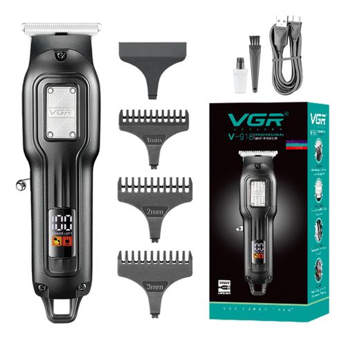 Rasuradora VGR inalámbrica recargable por USB pantala LED modelo V-918