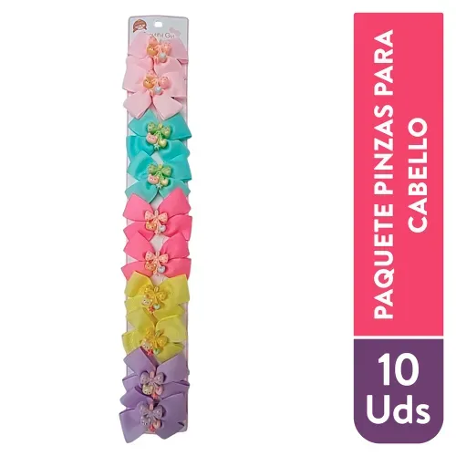 Paquete Pinzas p Cabello Liso10 Unidad