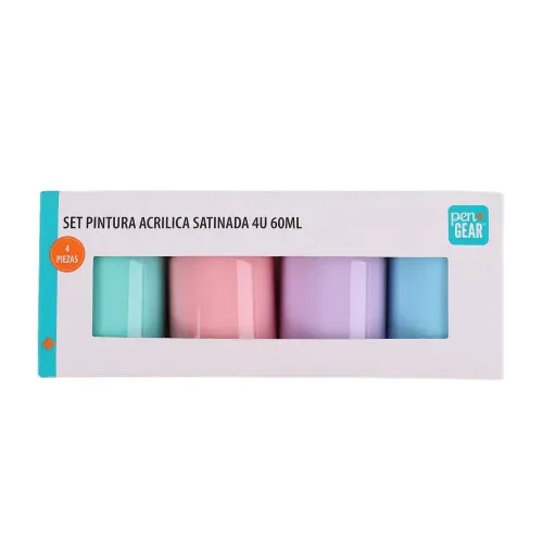 Pinturas acrílicas Pen + Gear satinadas 4 Pzas - 60 ml