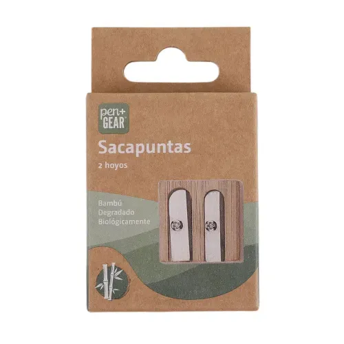 Sacapuntas Pen + Gear reciclado de madera y cuchillas metálicas