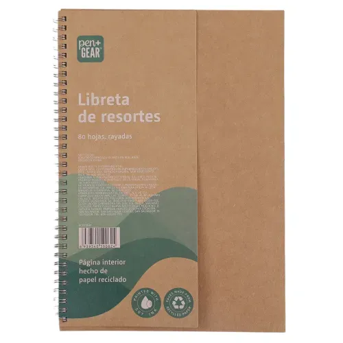 Cuaderno Pen + Gear de resortes elaborado con materiales reciclado - 80 hojas