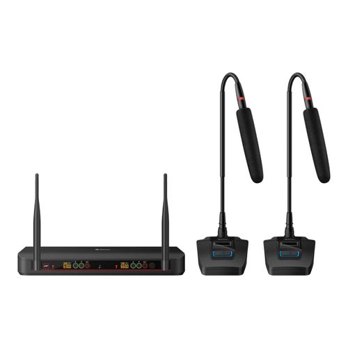 Juego de 2 micrófonos Steren inalámbricos UHF con selector automático de frecuencia batería recargable MIC-8025