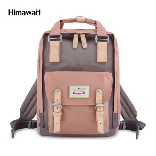 Mochila Himawari para notebook modelo 188L-32 rosado y gris