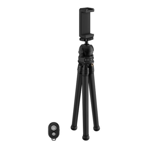 Tripié para celular o cámara digital, flexible con disparador Bluetooth* MOV-059