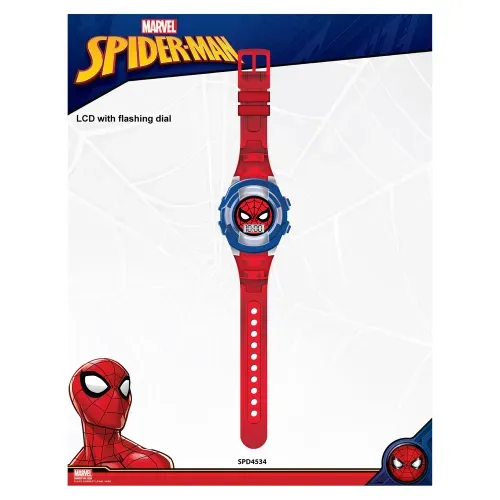 Reloj Accutime Spiderman Led Parpadeante Azul