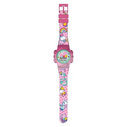 Reloj Accutime Peppa Pig Led Parpadeante Correa Rosa
