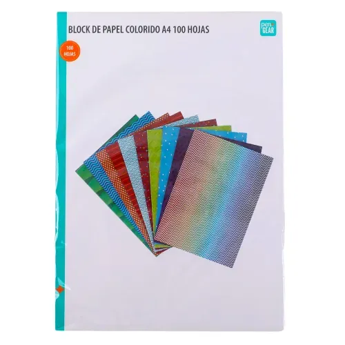 Block papel Pen + Gear colorido tamaño A4 - 100 hojas