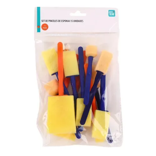 Pinceles Pen + Gear de esponja - 15 Uds