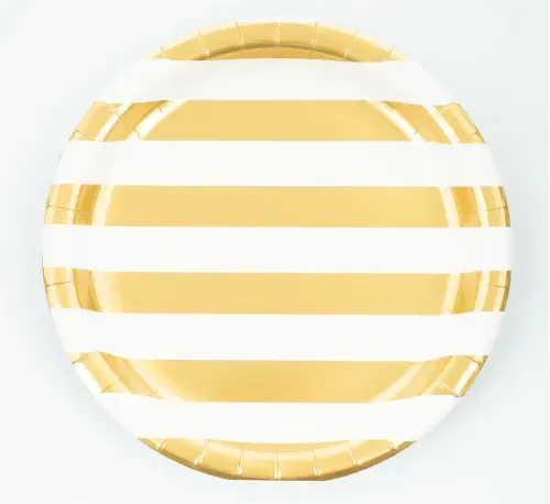 Plato Carnival Color Dorado Metálico - 9 Pulgadas
