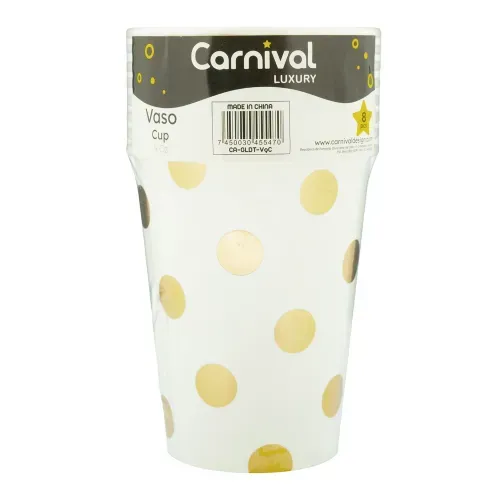 Vaso Carnival Color Dorado Metálico - 9oz
