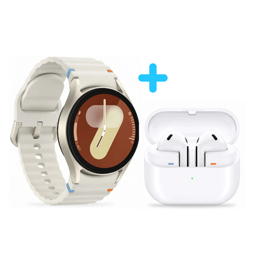 Combo Samsung Watch 7 40mm crema + Buds 3 blancos