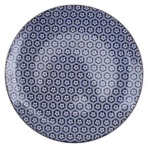 Vasos y Copas Mainstays Ms Plato Plano Porcelana 10 5 Color Azul