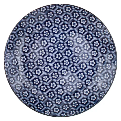 Vajillas Mainstays Ms Plato Plano Porcelana 7 5 Color Azul