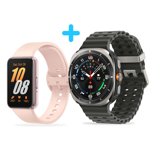 Combo Samsung Reloj Watch Ultra Titan + Galaxy Fit 3 rosado