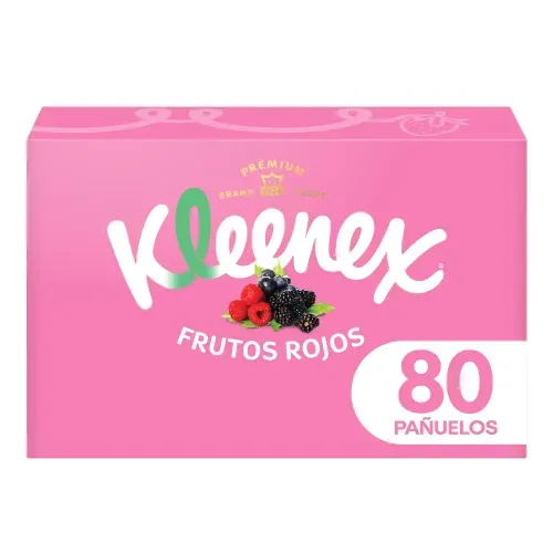 Pañuelos Faciales Kleenex Aromas Frutos Rojos - 80 Unidades