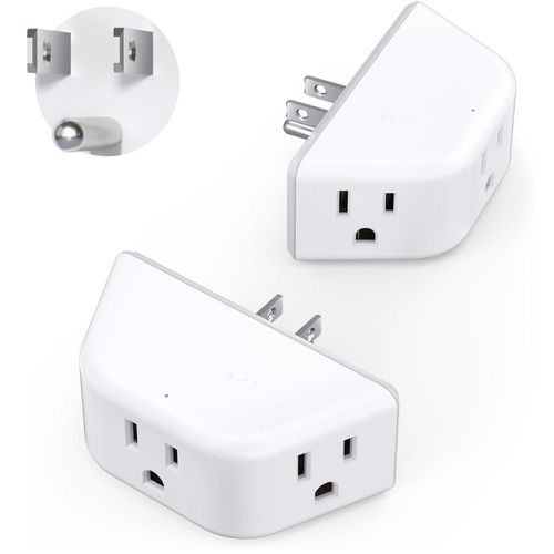 Extensor de toma de corriente múltiples adaptador de toma de pared en ángulo de 3 vías modelo MFS3WACP