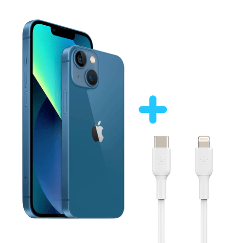 Combo Apple iPhone 13 128GB Azul + Cable USB-C a Lightning 1m