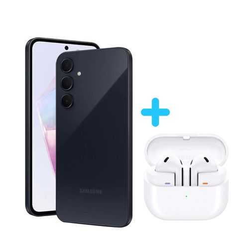 Combo Samsung Galaxy A35 5G 8+128GB negro + Galaxy Buds 3 blancos