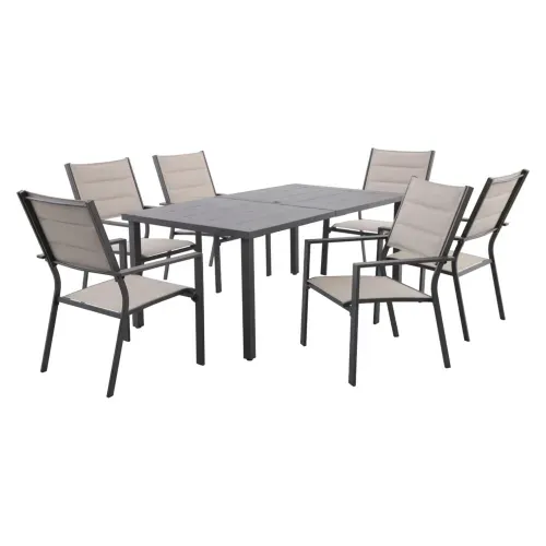 Juego de comedor Home Trends color gris oscuro - 7 Pzas