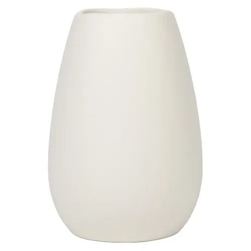 Ms Florero De Ceramica Blanco 17cm