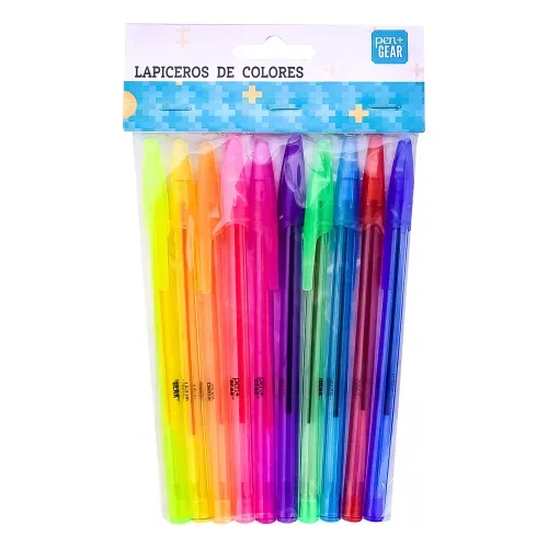Lapiceros Pen + Gear de colores surtidos - 10 Pzas