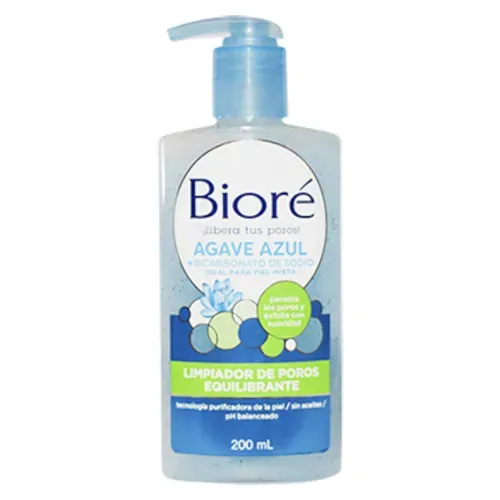 Limpiador Biore De Poros Equilibrante Con Agave Azul Y Bicarbonato De Sodio -200ml