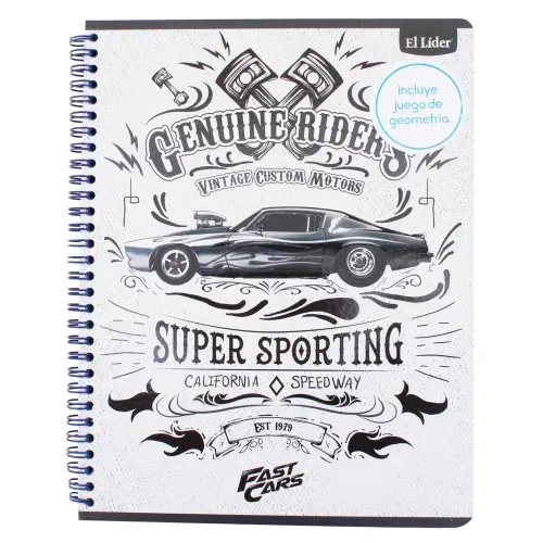 Cuaderno El Líder espiral grande hashtag music - 100 hojas