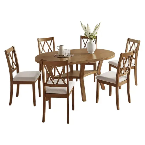 Set de comedor Mainstays para 6 personas café claro