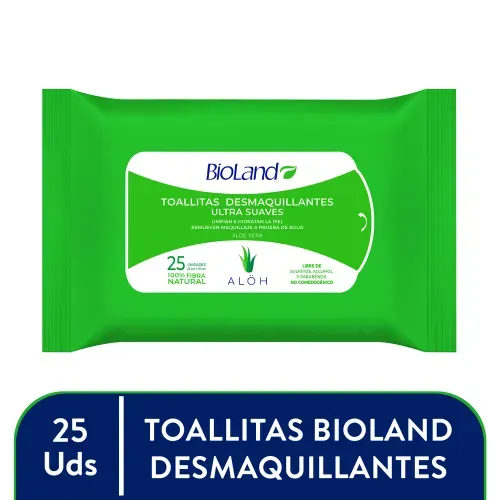Toallitas Desmaquillantes Bioland Extra Suaves - 25 unidades
